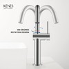 KENES Brushed Nickel Vessel Sink Faucet, Single Handle Tall Bathroom