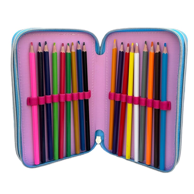 CARTOON School Pencil Case with 3 Zips with Multiple Compartments