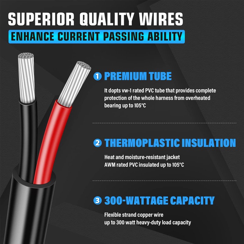 Willpower Universal LED Light Bar Wiring Harness Kit 12V On/Off