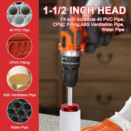 PVC Pipe Reamer, PVC Fitting Saver with 1-½-Inch Head Aluminum, PVC Socket Saver, Plastic PVC Pipe Fitting Reamer Plumbing Tools for SCH40 PVC Pipe, PP, PE, CPVC, ABS Pipe
