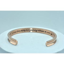 NEHZUS Womens Inspirational Cuff Bracelets, Stainless Steel Bangle Bracelet, Inspire Jewelry Gift for Her Birthday Graduation Back to School BBF Bracelet (rose-a ture friendship)