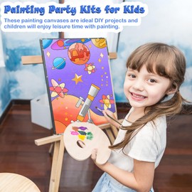 12 paquetes de lona predibujado para pintar, lona preimpreso de 5 x 7 pulgadas, para niños, tablas de pintura preestiradas para principiantes, estudiantes, recuerdos de fiesta