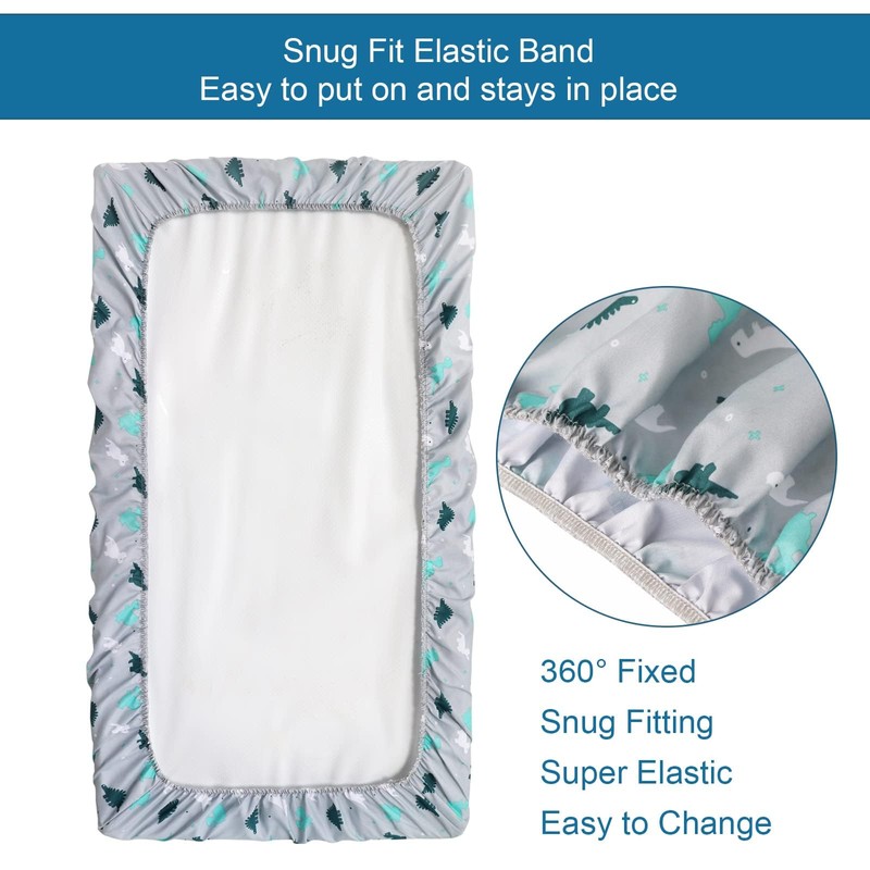 Mini Crib Sheets 4 Pack, Mini Portable Crib Sheets |