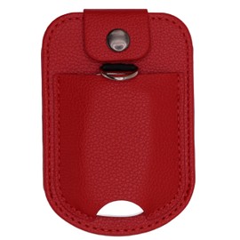 Fitted Leather Case W/Screen Protector & Pocket (Lanyard Included) for Freestyle Libre 3, Freestyle Libre 2 (Red)