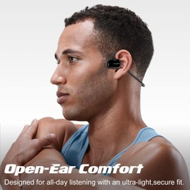 Bone Conduction Headphones, Bluetooth Wireless Running Headphones,Open Ear Headphones,8H Playtime,Sweat Resistant sports earphones for Running Cycling,Gym,Driving,Hiking (Matte black)