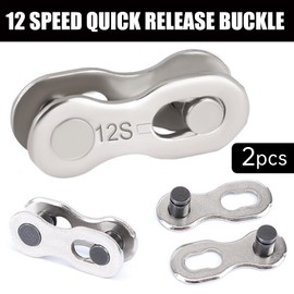 2 Pairs 12 Speed Chain Link Connector | Bike Quick link - for 12-Speed Chains, Bicycle Missing Link 12 Speed Chain Reusable Silver Steel Bike Chain Link