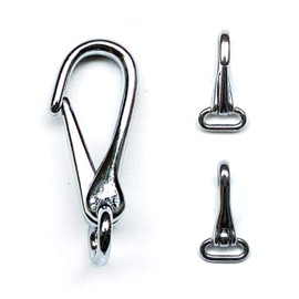 Nbrand JA Horse - Bridle Hook Reins Snaps Snap Hook Snaffle Carabiner Scissor Snap Hook Horse Die-Cast Nickel-Plated Brass (Pack of 4, Brass Silver)