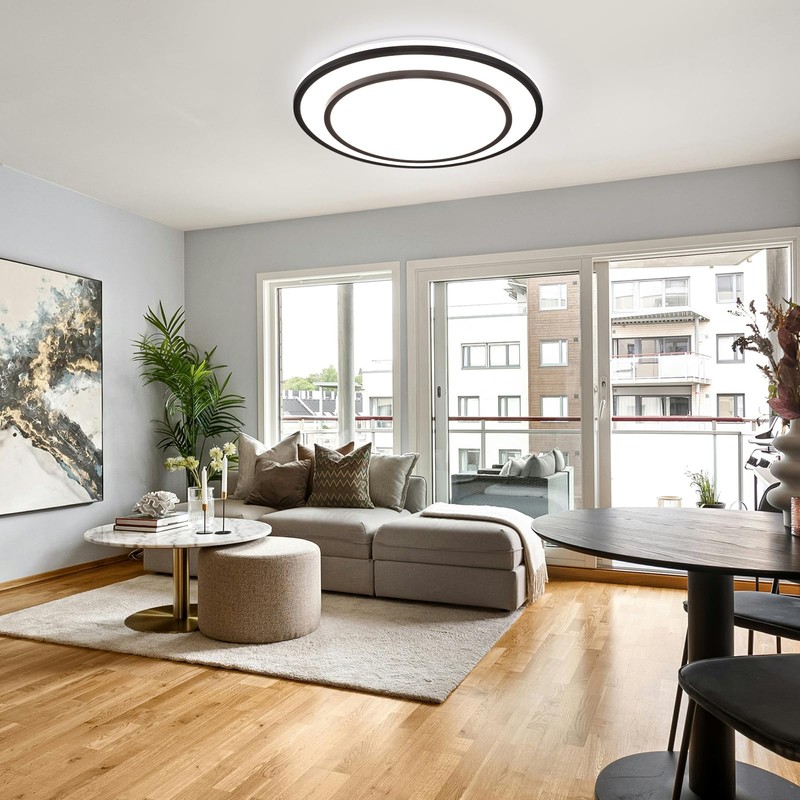 Wheatronic 2 Pack Black LED Flush Mount Ceiling Light Fixture
