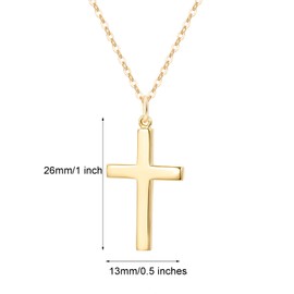 DeScount Dainty Cute Gold Cross Pendant Necklace,18K Gold Plated God Faith Cross Necklaces for Girls and Womens