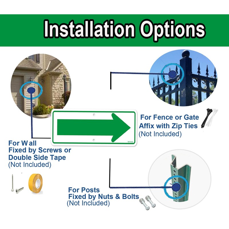 Left Right Arrow Signs, Enter Only Arrow Sign, 2 Pack