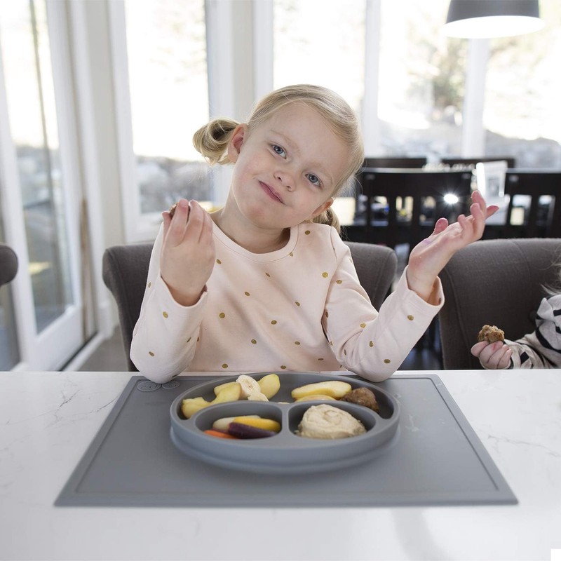 ez pz Plato Autoadherible Silicon para Bebé Happy Mat. Mantel