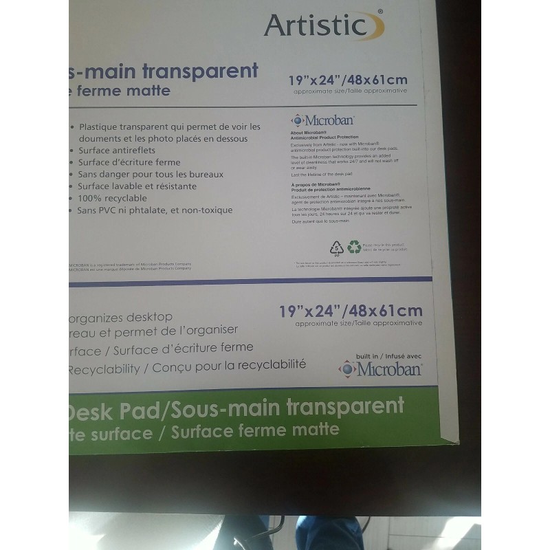 Unbranded Eco Clear Clear Desk Pad Micro Ban 19" X