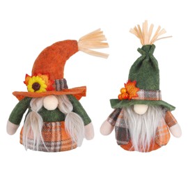 2 Stück Herbst Erntedank Zwerg Dekoration Thanksgiving Plüschzwerg Herbst Ornament Weihnachten Wichtel Zwerg Figuren, Aufhängbar Thanksgiving Herbst Dekorationen Zwerge Plüsch Tischdekoration