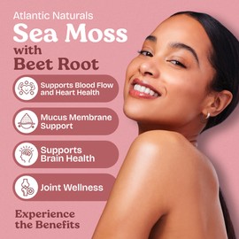 Atlantic Naturals Sea Moss with Beet Root Capsules - Premium Quality Multivitamin Supplement - Sea Moss Superfood to Support Immune Health, Blood Flow, Joint Health & Athletic Performance - 120 ct