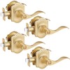 Bonpoly 4 Pack Brass Door Knobs, Interior Privacy Door Knob