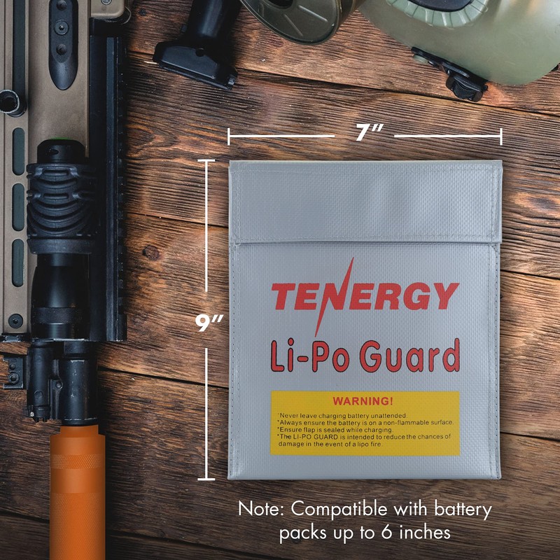Tenergy 2 Pack Lipo Bags, Fire Retardant Lipo Battery Bag