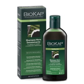 Biokap Black Detossinante 200 ml with Carbon and Tone Black Shampoo Cleansing Soothes Itching and Redness