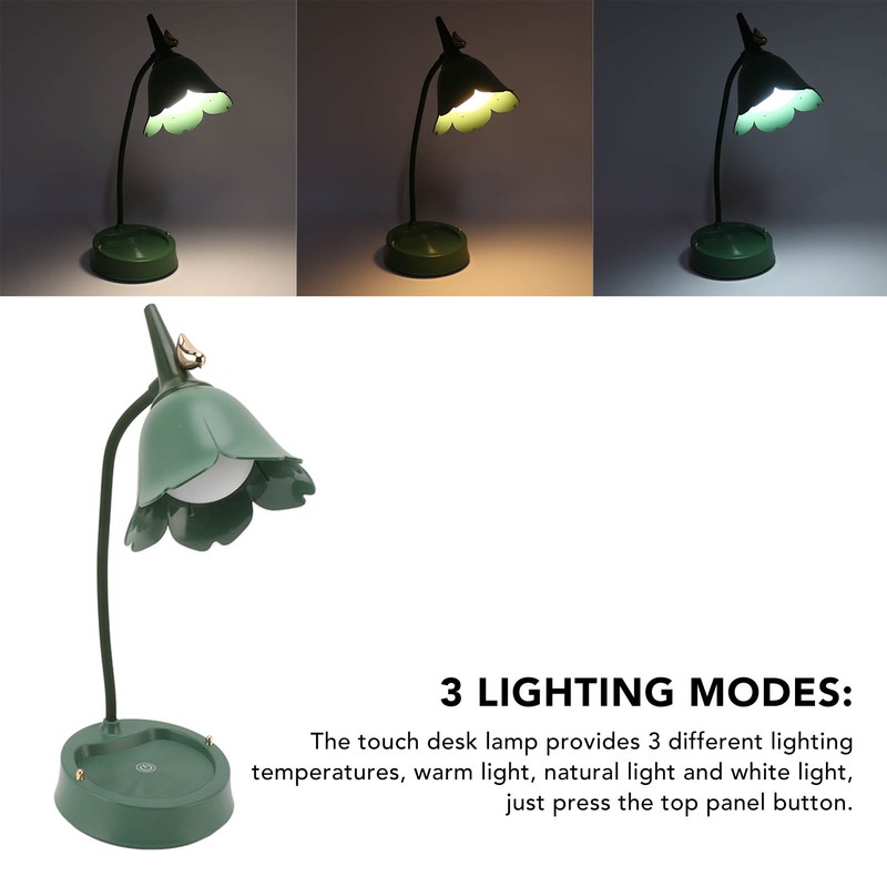 3W LED Touch Desk Lamp 3 Gear Dimmable Foldable Petal