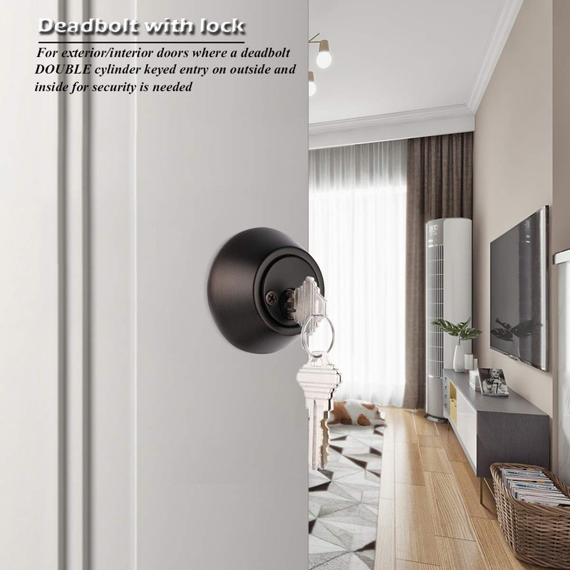 Gobrico 5 Keyed Alike Entrance Double Cylinder Deadbolts with Same