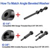 CKE 30 Pack 3/8" Black Angle Beveled Washers for Cable