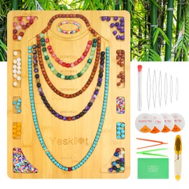 Yeskilot Bamboo Bead Boards for Jewelry Making, Wooden Bead Tray for Bracelet Making, 11.4x15.7x0.47”Bracelet Making Tray for Bracelet, Necklace, DIY Design
