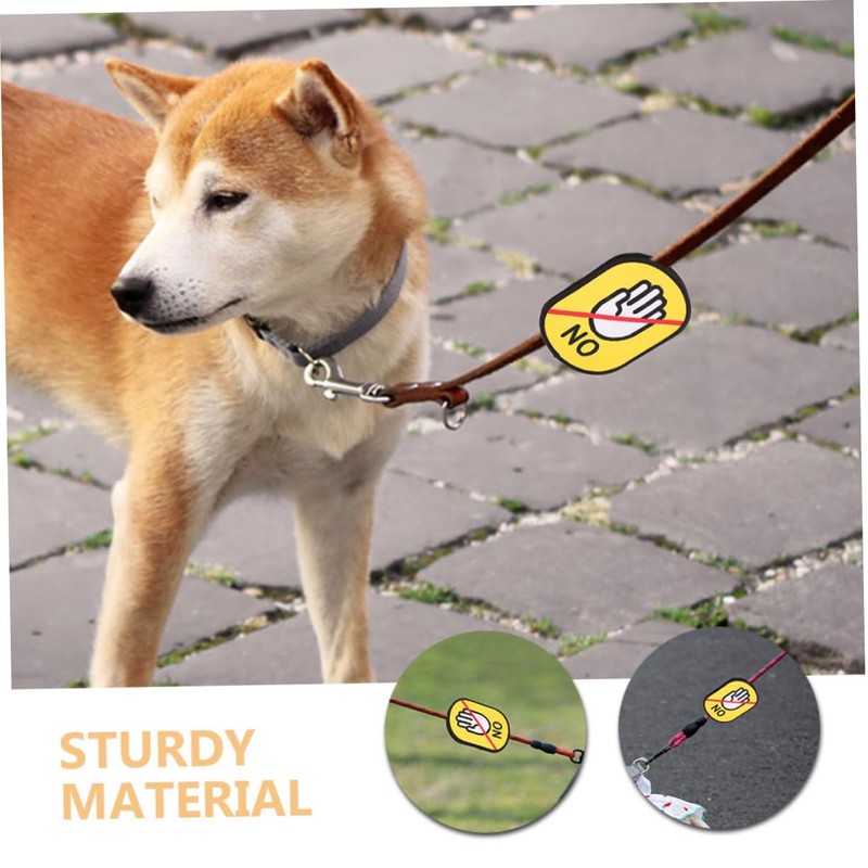 LABRIMP 2pcs Pet Leash Stickers High Visibility Touch Signs for