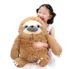 Winsterch Fluffy Sloth Stuffed Animal Toy Gift for Kids Large
