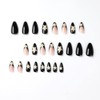 Clataly Pack of 24 White Star Ripple Nails False Acrylic