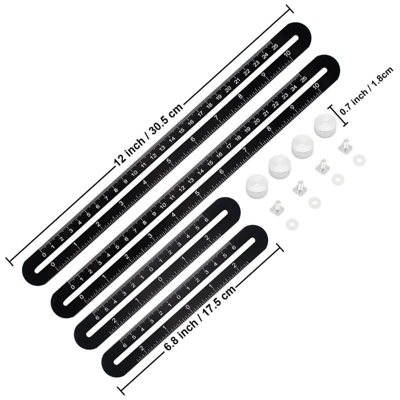 Benvo Upgraded Multi Angle Measuring Ruler Full Metal Template Tool