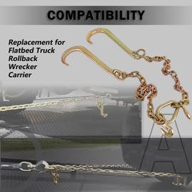 labwork 5/16 X 2 G70 Tow Chain J-Hooks V-Chain Replacement for Flatbed Truck Rollback Wrecker