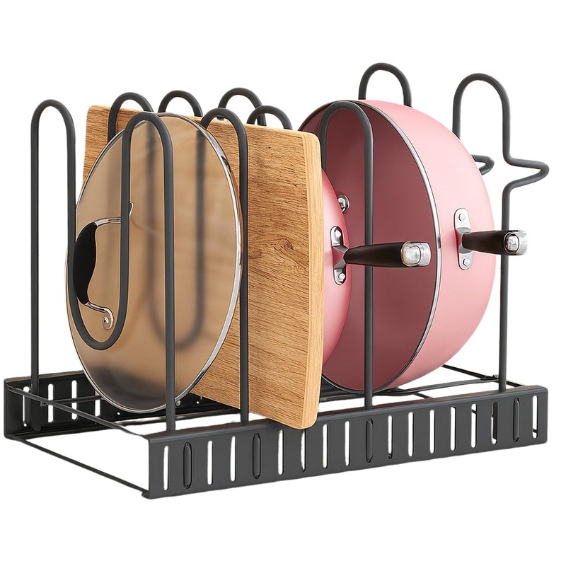 Pots and Pans Organizer for Cabinet, 3-in-1 Adjustable Cookware Storage