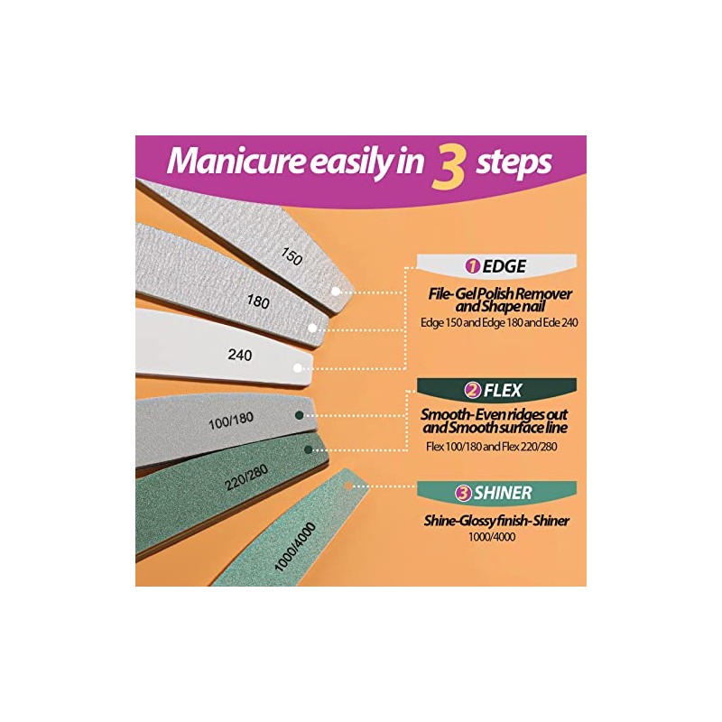 Teenitor Nail File Buffer, Nail Files, Nail Buffer Set to