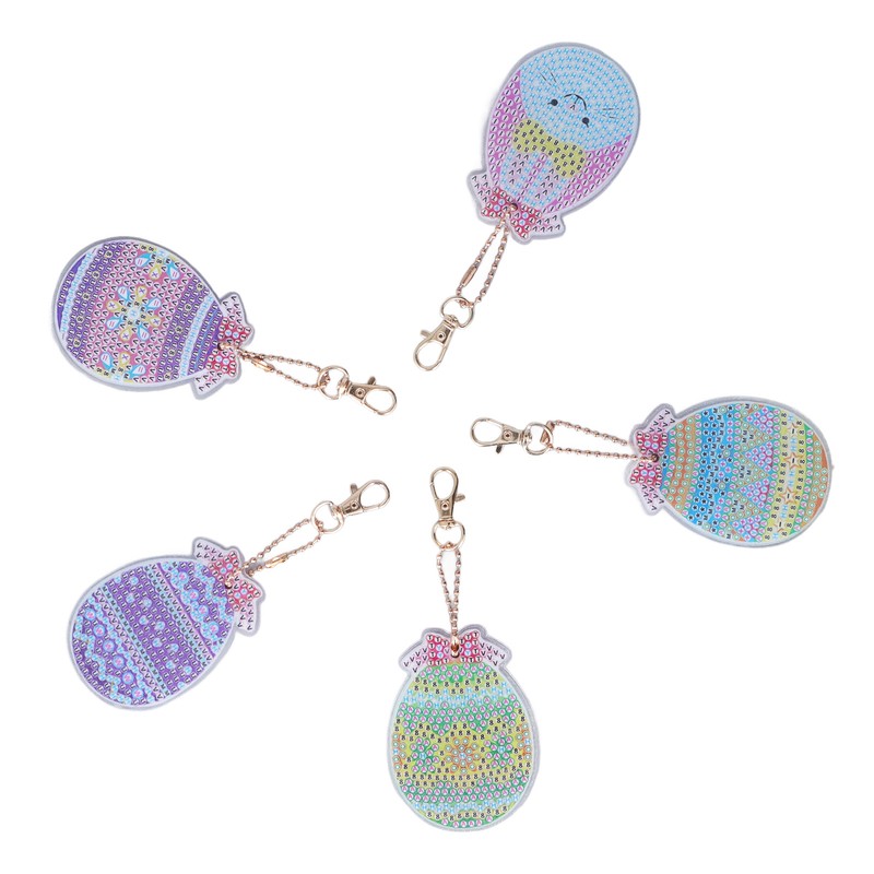 5pcs Diamond Painting Keychain Kit Handmade DIY Cute Shape 5D