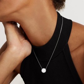 MANBU Sterling Silver Volleyball Necklace for Women: White Volleyball Pendant Sport Jewelry for Athletes Fans Coaches Team Gifts