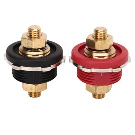 2PCS 3/8in Thru Panel Battery Terminal 250A Black Red Universal Battery Connector for RV Boat