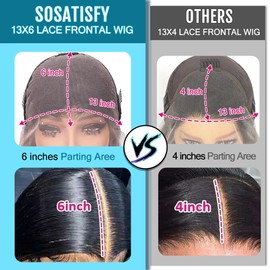 SOSATISFY 13x6 Deep Wave Lace Front Wigs Human Hair 200 Density Deep Wave Frontal Wigs Human Hair HD Lace Curly Wigs for Black Women Pre Plucked with Baby Hair Curly Lace Front Wig 22 Inch