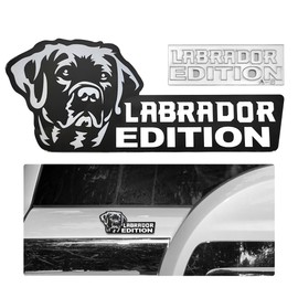 SHMZK Dog Edition Car Badges Laser Cutting Cars Vehicle Emblem, 3D Funny Dog Edition Car Badges Decals Bumper Stickers, Cute Animal Decor Vehicle Exterior Emblems Badge (Labrador)