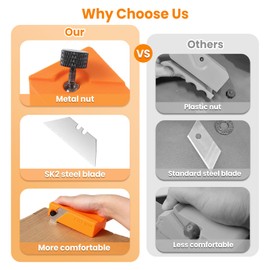 FIYEMNI Cardboard Cutter for Cat Scratchers, Cut 1.6" Wide Cardboard Strips, 3D Printed Cat Scratcher Cardboard Cutter, Cardboard Box Cutter Tool, Includes 10 Blades, Orange