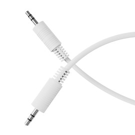 HDSupply Aux Cable, 10.00 m Jack Cable, Audio 3.5 mm Jack Stereo 3-Pin Audio Cable for Headphones, Soundbar, TV, Car, Radio, White