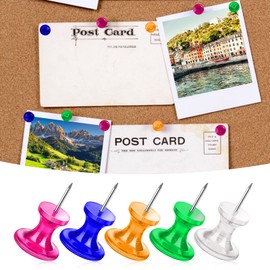 cobee Giant Push Pins, 100Pcs 1 Inch Standard Thumb Tacks Clear Thumb Tacks Plastic Head Push Pins Large Thumbtacks Jumbo Marking Pins for Calendar Bulletin Board Cork Board