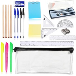 ZcrPrn 22 PCS Stationary Set, Maths Sets for Secondary School Supplies Kit Back to School Stationery Set for Office, Home Or School for Secondary Students,Classroom Learning and Daily Use