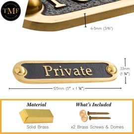 The Metal Foundry Private Metal Door Sign. Traditional Style Home Decor Accessories Door Or Wall Brass Plaque. Handmade In England.