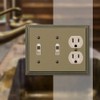 Amerelle Steps Double Toggle/Single Duplex Cast Metal Wallplate in Rustic
