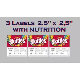 Vendstar 3 pack VENDING MACHINE CANDY LAMINATED (non adhesive) LABELS with NUTRITION
