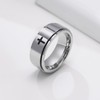 8mm Titanium Steel Silver Fidget Ring Engraved Small Cross Stainless