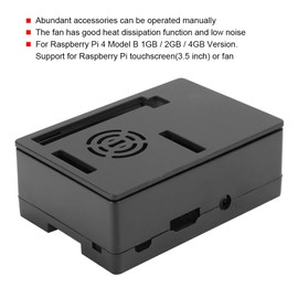 Carcasa Compatible con 4, con Ventilador de refrigeración para RPi 4B 1GB / 2GB / 4GB, para Pantalla táctil (3,5 Pulgadas) con disipador de Calor Ventilador