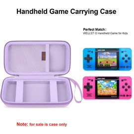 Elonbo Carrying Case Compatible with WELLST·G Handheld Game for Kids -Preloaded 220 Retro Video Games, Portable Gaming Player Storage Cover Bag, Mini Arcade Electronic Toy Organizer Holder, Purple
