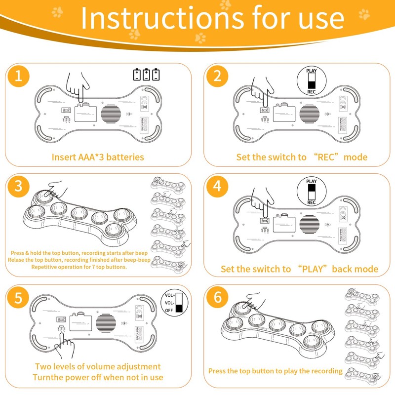RIBOSY Dog Buttons for Communication, 7 in 1 Dog Talking