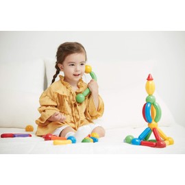 Stick-O Magnetic Building Blocks for Children from 1 Years, Creative Construction Toy, Educational Toy with Magnet, 36 Models for Girls and Boys, Montessori Toy, 30 Pieces Set