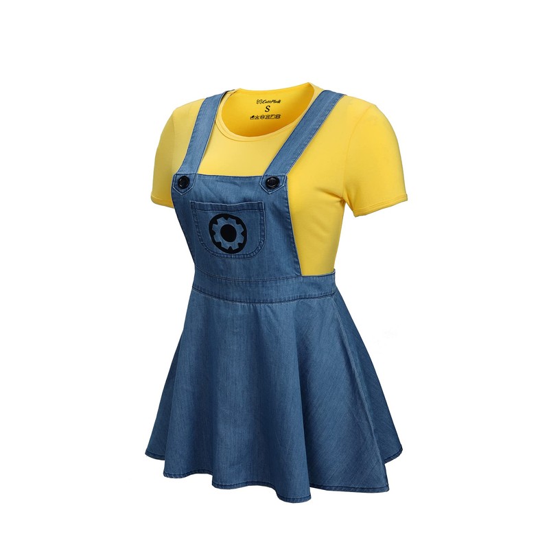 CutiePlusU Button Crotch Onesie Adult Romper Bodysuit Costume Despicable Denim